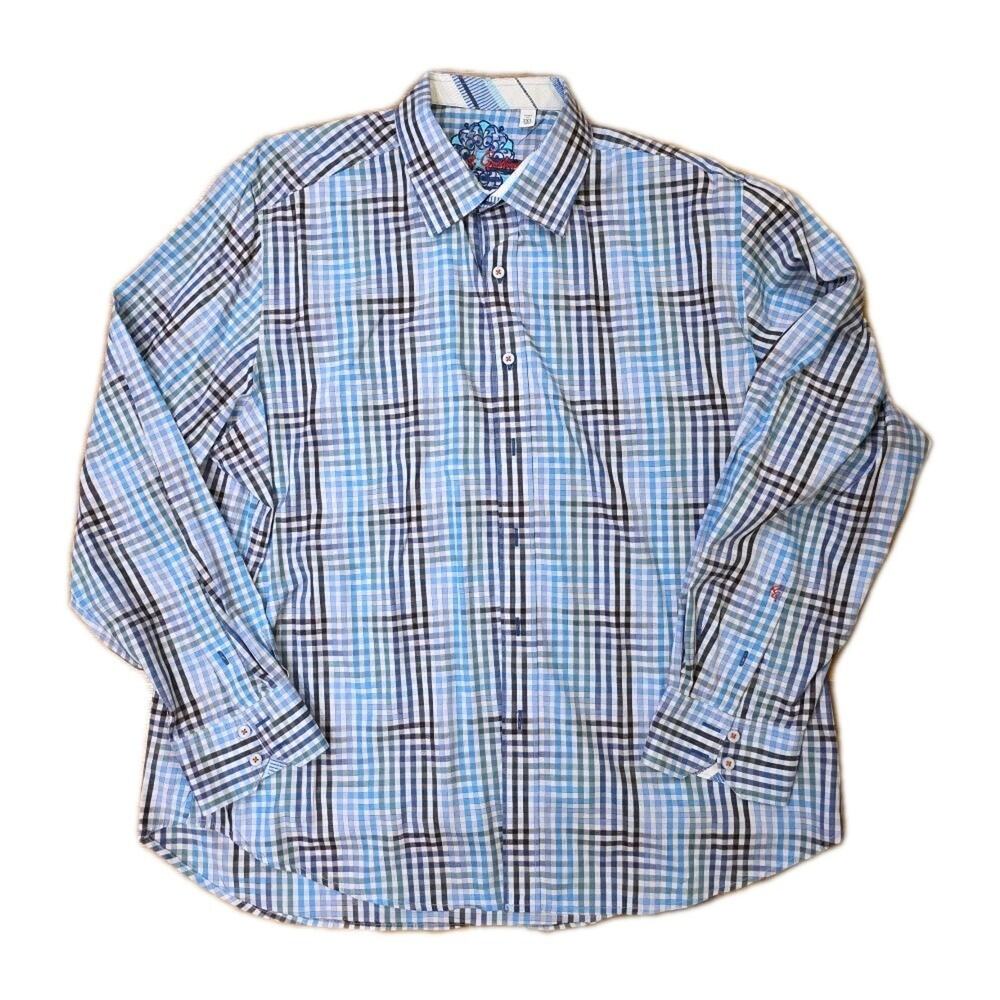 Robert Graham Plaid Button Down Shirt Colorful Long Sleeve Mens XXL